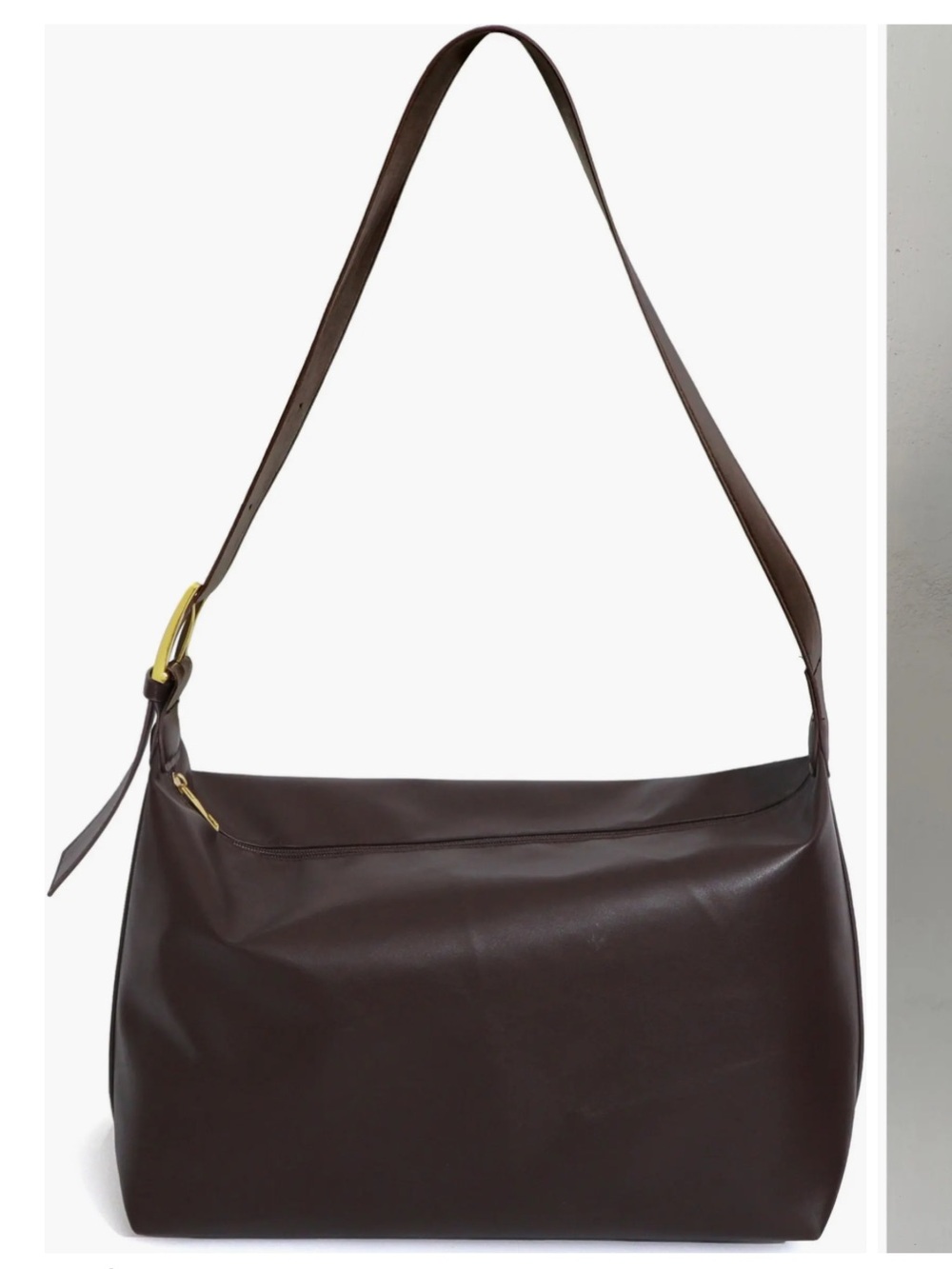 Adornia Classic Brown Faux Leather Shoulder Bag